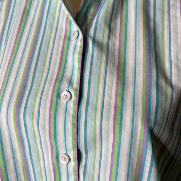 Westbound Petites Wrinkle Free Blouse in Multicolored Stripes Size 16 Petite - Picture 2 of 5